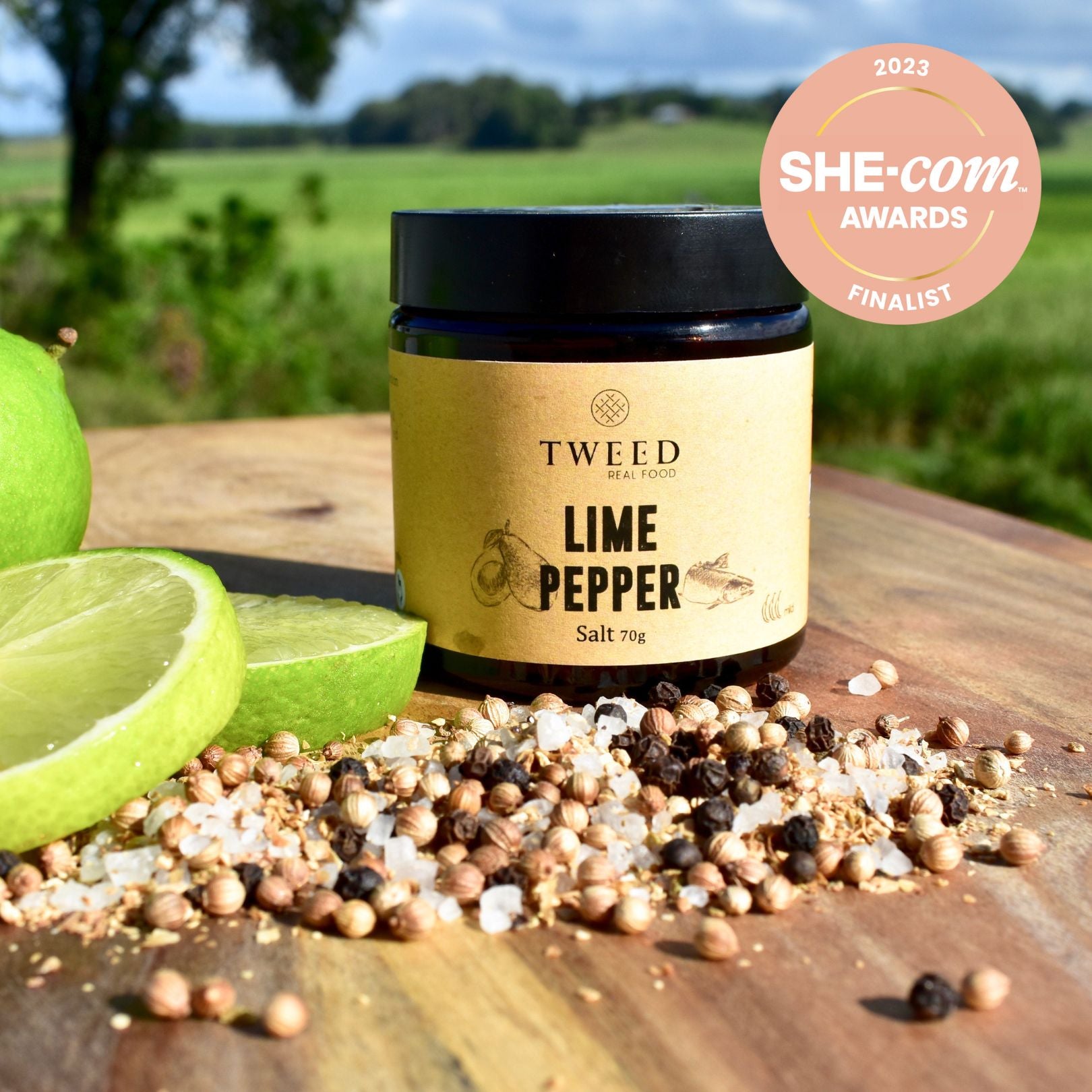Lime Pepper Grinder Salt