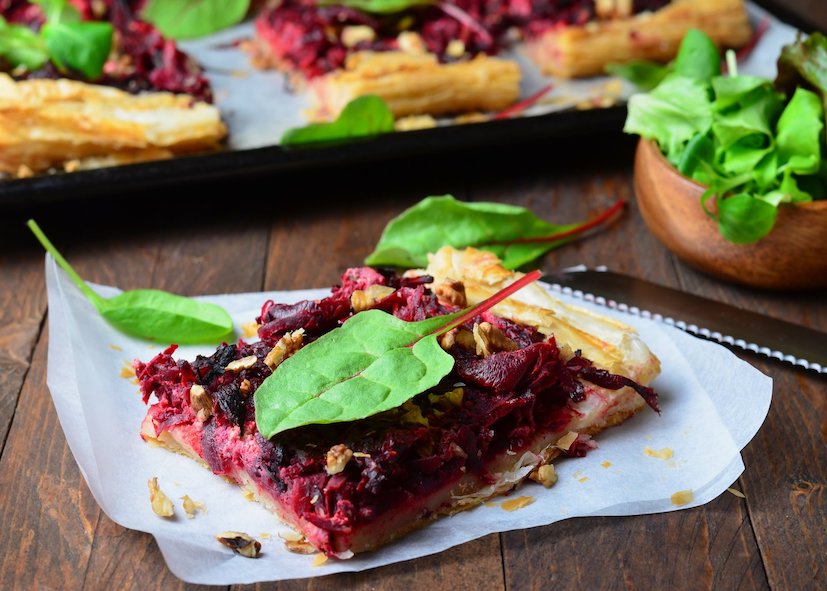 Bourbon Maple Beetroot and Goats Cheese Tart