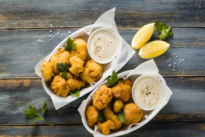 Fried Cauliflower with Lime Pepper Dipping Sauce