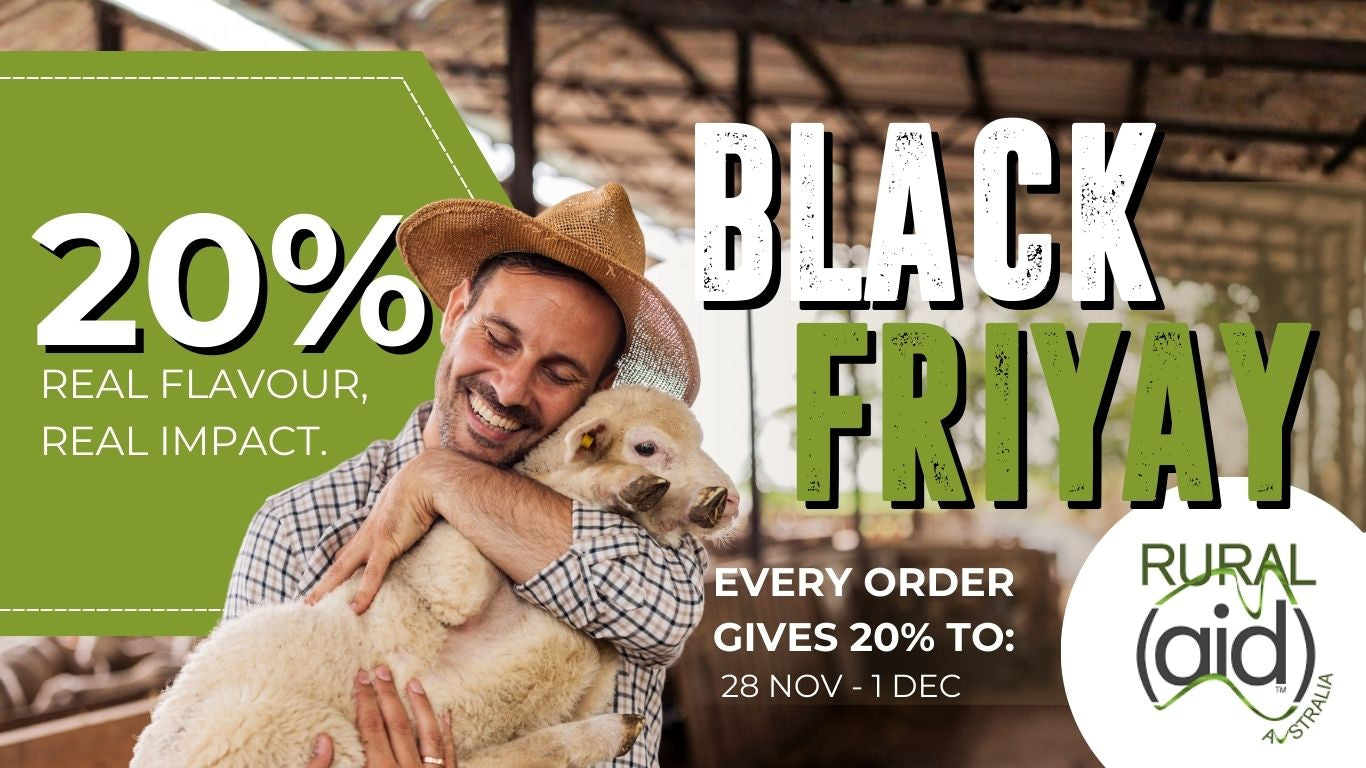 Tweed Real Food Black Friyay - Rural Aid Support Banner