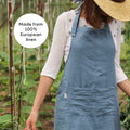 Linen Apron Adult in Gray Blue - Tweed Real Food