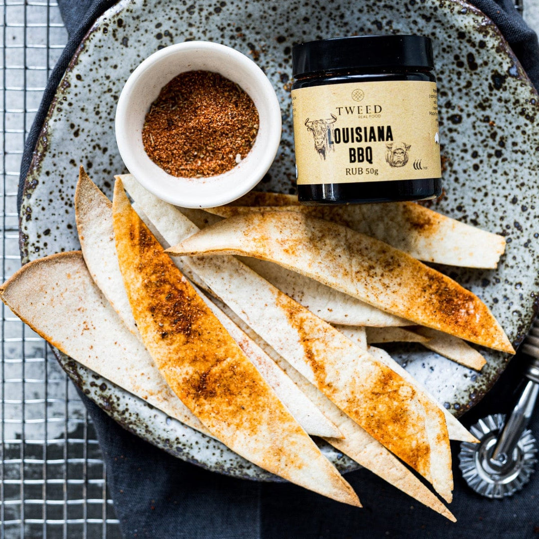 Tweed Real Food Louisiana BBQ Rub Spicy Pita Chips
