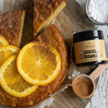 Spiced orange almond cake made with Tweed Real Food Cookies and Crumble Baking Blend