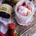 Strawberry ice cream with Tweed Real Food Cookies and Crumble Baking Blend