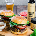 BBQ burger made with the BBQ Deluxe Gift Hamper