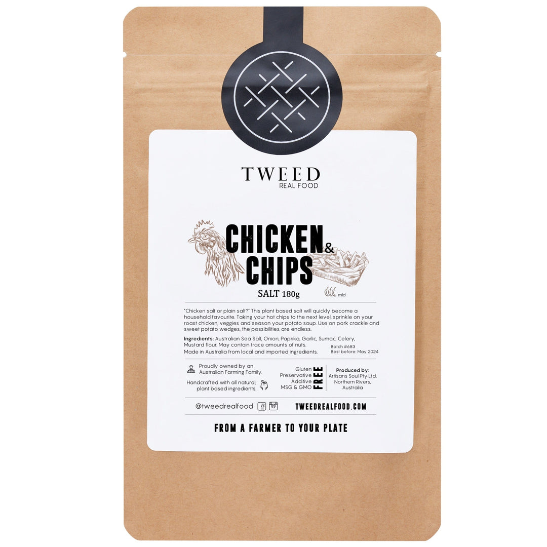 Tweed Real Food Chicken and Chips chicken salt 180g bulk refill satchel
