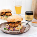 Chicken burger seasoned with Tweed Real Food Chicken and Chips Salt