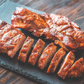 Sticky Chinese barbecue pork with Tweed Real Food Fire and Spice Grinder Salt
