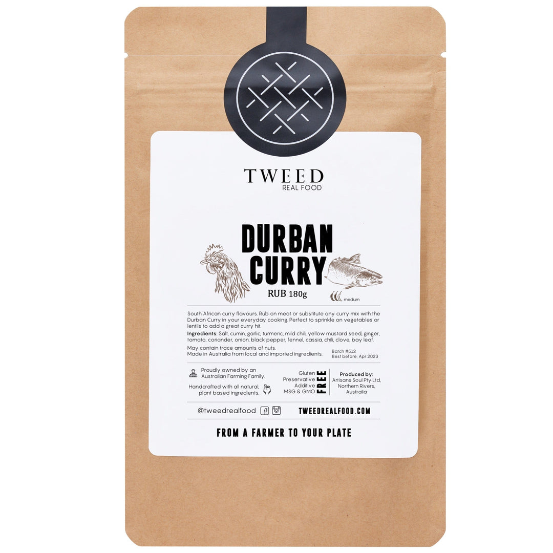 Tweed Real Food Durban Curry Rub 180g bulk refill satchel