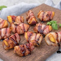 Sticky prosciutto wrapped peaches made with the Father&
