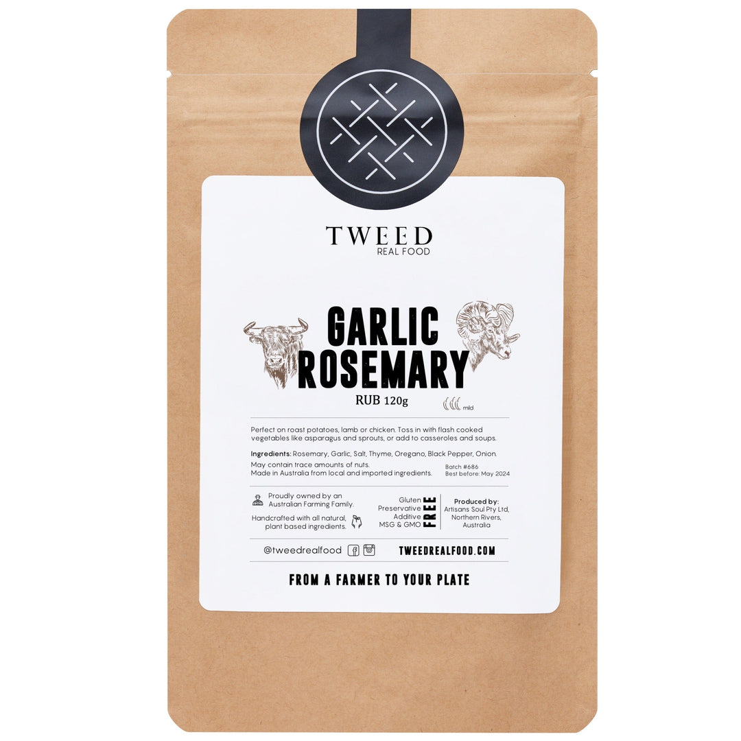 Tweed Real Food Garlic Rosemary Rub 120g bulk refill satchel