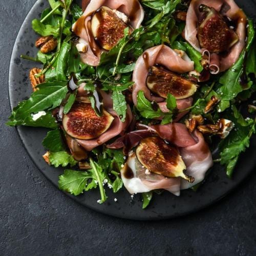 Prosciutto and fig salad made with the HIS Merry Christmas Gift Hamper