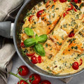 Creamy Tuscan salmon made with Tweed Real Food Viva Italia Italian herb seasoning