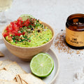 Homemade guacamole with Tweed Real Food Lime Pepper Grinder Salt