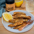 Dukkah crusted whiting fillets made with Tweed Real Food Maca n&