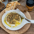 Baked camembert with Tweed Real Food Mediterranean Maca n&