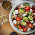 Gourmet Greek salad with Tweed Real Food Mediterranean Maca n&
