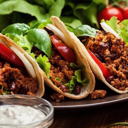 Tacos with mince and beans made with Tweed Real Food Fiesta Mexicana Seasoning