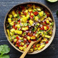 Mango salsa made with Tweed Real Food Pina Colada Splash balsamic vinegar