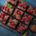 Raspberry brownies made with Tweed Real Food Wild Raspberry Splash balsamic vinegar