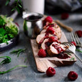 Pork tenderloin with raspberry balsamic sauce made with Tweed Real Food Wild Raspberry Splash