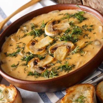 Creamy mushroom sauce made with Tweed Real Food Simply Stroganoff Seasoning