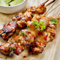 Tropical chicken skewers with Tweed Real Food Summer Fruit Splash balsamic vinegar